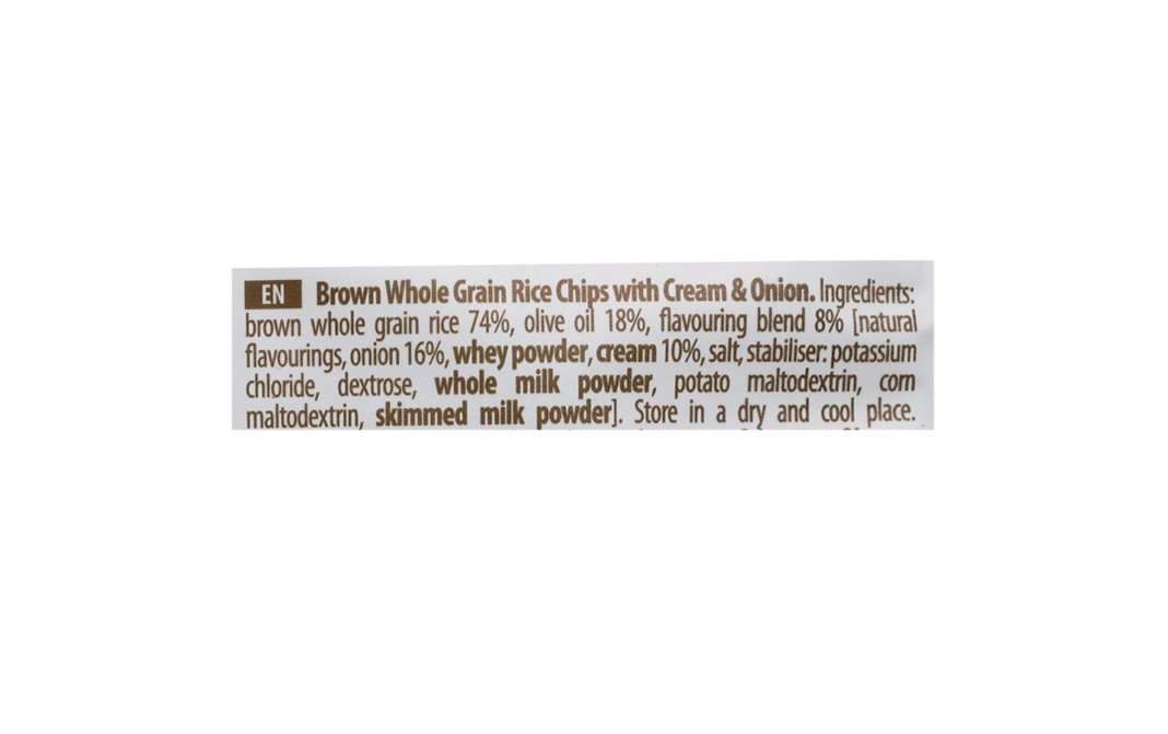 RiceUp Brown Rice Chips Sour Cream & Onion   Pack  60 grams